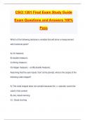 CSCI 1301 Final Exam Study Guide Exam Questions and Answers 100% Pass