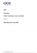 OCR AS level Sociology paper 1 June 2024 Final Mark Scheme (H180_01)