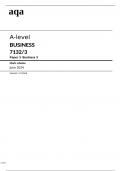 aqa A-level BUSINESS  Paper 3 Business 3(7132/3) Mark Scheme June 2024