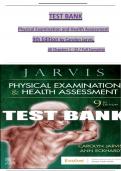 TEST BANK - Carolyn Jarvis, Physical Examination and Health Assessment 9th Edition, Verified Chapters 1 - 32, Complete Newest Version