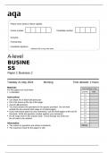 aqa A-level BUSINESS (7132-2)Paper 2 Business 2 CORRECT Question Paper May 2024