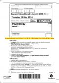 Pearson Edexcel Level 1/Level 2 GCSE (9–1) Psychology PAPER 2 QP MAY 2024