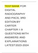 COMPLETE TEST BANK FOR Digital Radiography and PACS 4th Edition by Christi Carter MSRS RT(R) (Author)latest Update.