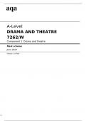 aqa A-Level DRAMA AND THEATRE (7262/W)Component 1 Drama and theatre June 2024 Mark Scheme