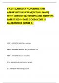 BICSI TECHNICIAN ACRONYMS AND ABBREVIATIONS EXAM(ACTUAL EXAM) WITH CORRECT QUESTIONS AND ANSWERS LATEST 2024 – 2025 GOOD SCORE IS GUARANTEED GRADE A+ 