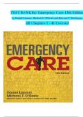 Emergency Care, 13th Edition TEST BANK by Daniel Limmer, Michael F. O'Keefe, Verified Chapters 1 - 41, Complete Newest Version