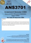 ANS3701 Assignment 6 (COMPLETE ANSWERS) Semester 2 2024 - DUE 30 September 2024