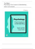 Test Bank for Psychology: From Inquiry to Understanding 5th Edition by Scott O. Lilienfeld, Steven J. Lynn, Laura L. Namy|9780135437919| All Chapters 1-15| LATEST