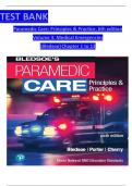 Test Bank For Paramedic Care: Principles & Practice, 6th edition Volume 3 by Bledsoe, All 13 Chapters Covered, Verified Latest Edition