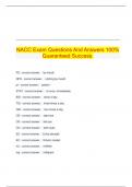   NACC Exam Questions And Answers 100% Guaranteed Success.