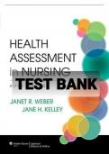 Test Bank For Health Assessment in Nursing 7th Edition by Janet R. Weber; Jane H. Kelley 9781975161156 Chapter 1-34 Complete Guide .