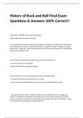 History of Rock and Roll Final Exam Questions & Answers 100% Correct!!