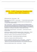   HCCA - CHPC Overview Questions And Answers 2024-2025 Graded A+.