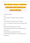 MAT 136 Exam 3 Review - Applications of Derivatives Exam Questions and Answers 100% Pass