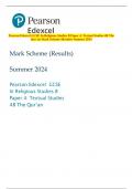 Pearson Edexcel GCSE In Religious Studies B Paper 4: Textual Studies 4B The  Qur’an Mark Scheme (Results) Summer 2024 