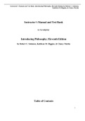 Instructor’s Manual and Test Bank :Introducing Philosophy, Eleventh Edition by Robert C. Solomon, Kathleen M. Higgins, & Clancy Martin