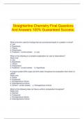 Straighterline Chemistry Final Questions And Answers 100% Guaranteed Success.