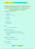 Pathophysiology Exam 1 Rasmussen  University Questions and Answers |  Latest Update | Passed