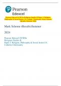 Pearson Edexcel GCSE In Religious Studies B Paper 3: Religion,  Philosophy & Social Justice 3A Catholic Christianity Mark Scheme  (Results) Summer 2024 