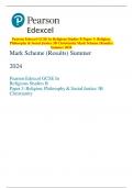 Pearson Edexcel GCSE In Religious Studies B Paper 3: Religion,  Philosophy & Social Justice 3B Christianity Mark Scheme (Results)  Summer 2024 