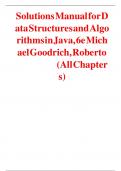 Solutions Manual for Data Structures and Algorithms in Java, 6e Michael Goodrich, Roberto Tamassia (All Chapters)