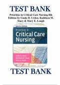 Test Bank For Priorities in Critical Care Nursing 8th Edition By Linda D. Urden; Kathleen M. Stacy; Mary E. Lough ISBN 9780323531993 Chapter 1-27 | Complete Guide A+