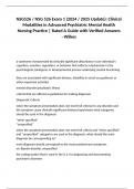 NSG526 / NSG 526 Exam 1 (2024 / 2025 Update): Clinical Modalities in Advanced Psychiatric Mental Health Nursing Practice | Rated A Guide with Verified Answers - Wilkes