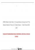 NR602 Midterm Exam Week 1-4 Concept Review  Nursing Care Of The Maternal Newborn Family (3) 2 Credits Didactic, 1 Credit Clinical 2024-2025
