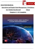 SOLUTION MANUAL Operations and Supply Chain Management, 17th Edition  by F. Robert Jacobs and Richard Chase