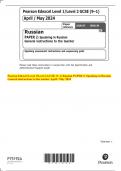 Pearson Edexcel Level 1/Level 2 GCSE (9–1) Russian PAPER 2: Speaking in Russian  General instructions to the teacher April / May 2024 