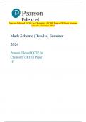 Pearson Edexcel GCSE In Chemistry (1CH0) Paper 1F Mark Scheme  (Results) Summer 2024