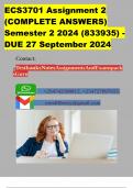 ECS3701 Assignment 2 (COMPLETE ANSWERS) Semester 2 2024 (833935) - DUE 27 September 2024