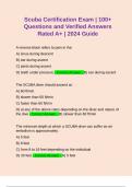 Scuba Certification Exam | 100+ Questions and Verified Answers Rated A+ | 2024 Guide