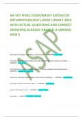 NR 507 FINAL EXAM/NR507 ADVANCED PATHOPHYSIOLOGY LATEST UPDATE 2024 WITH ACTUAL QUESTIONS AND CORRECT ANSWERS|ALREADY GRADED A+(BRAND NEW!)