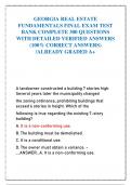 GEORGIA REAL ESTATE  FUNDAMENTALS FINAL EXAM TEST  BANK COMPLETE 300 QUESTIONS  WITH DETAILED VERIFIED ANSWERS  (100% CORRECT ANSWERS)  /ALREADY GRADED A+