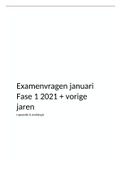 Examenvragen Fase 1 januari 2021 en eerdere jaren