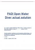 PADI Open Water Diver actual solution