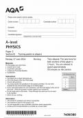 2024 AQA A LEVEL PHYSICS PAPER 3BD QUESTION PAPER (7408/3BD: Turning points in physics)