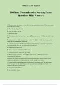 100 Item Comprehensive Nursing Exam Questions With Answers