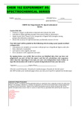 CHEM 162 EXPERIMENT #5: SPECTROCHEMICAL SERIES (Complete Solution)