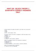 ANAT 100 - BLOCK THEORY 1 EXAM WITH CORRECT ANSWERS ONLY.