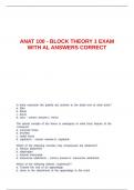 ANAT 100 - BLOCK THEORY 1 EXAM WITH AL ANSWERS CORRECT.