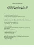 ACHE BOG Exam Sample Test -100 Questions With Verified Answers.