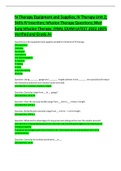 IV Therapy Equipment and Supplies; IV Therapy Unit 2; Skills IV Insertion; Infusion Therapy Questions; Med Surg Infusion Therapy: FINAL EXAM LATEST 2022 100% Verified and Grade A+