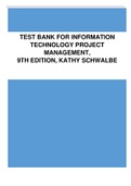 Test Bank For Information Technology Project Management, 9th Edition, Kathy Schwalbe