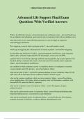 Advanced Life Support Final Exam Questions With Verified Answers