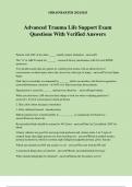 Advanced Trauma Life Support Exam Questions With Verified Answers