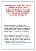 PROGRESSIVE CARE RN A EXAM  2024-2025 ACTUAL EXAM  COMPLETE 200 QUESTIONS WITH  DETAILED VERIFIED ANSWERS  (100% CORRECT ANSWERS)  /ALREADY GRADED A+