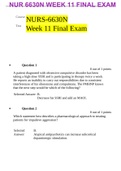 NUR 6630N WEEK 11 FINAL EXAM