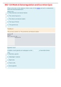 BIO 124 Week 6 Osmoregulation and Excretion Quiz with Answers